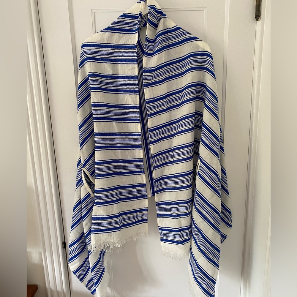 NWT J.Crew summerweight cape-scarf in blue stripe